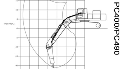 Komatsu PC400 PC490 2nd Member Hammer Bracket Range Drawing Chart Engineering Fabrication Customization
