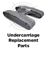 Undercarriage Replacement Parts track pads idler assemblies top rollers bottom rollers track chains master links drive sprockets track adjusters street pads recoil assemblies clip-on rubber pads