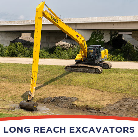 Long Reach Excavators for Rent